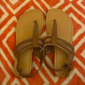 Neutral Tone T-Strap Sandals